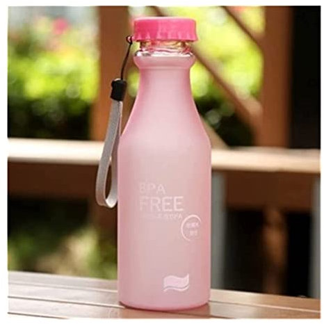 Botella de Agua Deportiva Botella De Refresco A Prueba De Caídas De Color Caramelo Creativa De 500ML, Botella De Agua Sellada Esmerilada De Plástico, Taza De Agua Deportiva Portátil Botella Termica (