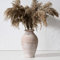 Luka Rustikale Keramikvase, 23,4 cm, weiß gekalkte Terrakotta-Vase, Keramik, dekorative Blumenvase, Ton-dekorative Vasen für Heimdekoration, Tisch, Wohnzimmer, Regal, Kamindekoration