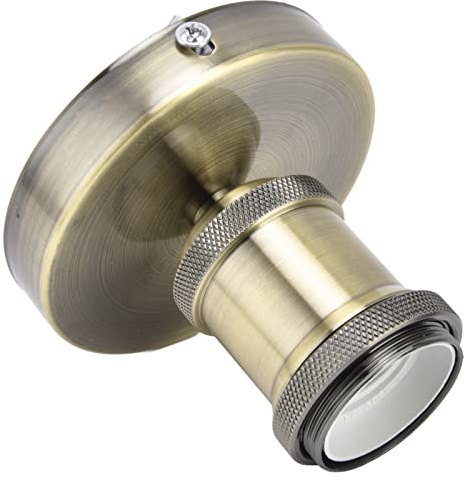 Pssopp Vintage E26 E27 Lamp Socket Exposed Installation Bulb Bar Retro Ceiling Lampholder Screw Mouth Lamp Holder 100 240V Lamp Accessories Base Pub Light Holder with E27 E26 Not (Bronze)