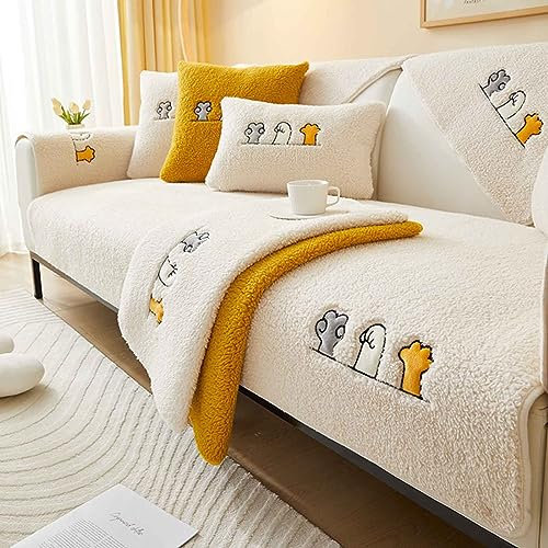 YWQJL Samt Sofabezug Sofaschoner rutschfest 1 2 3 4 Sitzer,l Form Sofaüberwurf,Sofa Überzug Ecksofa Pets Dog Couch Überzug Couch Überzug Sofa Überwurf (#23, 110x180cm)