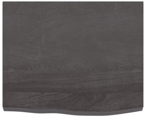 Tidyard Waschtischplatte Badezimmer Waschtisch Waschtischkonsole Platte Holzplatte für Aufsatzbecken Badmöbel Dunkelgrau 60x50x4 cm Massivholz Behandelt