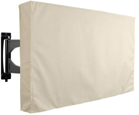 BDJSN Outdoor TV Cover, beige 30-70 Inch Heavy Duty Waterproof and Dustproof TV Screen Protectors,TV Screen Protector for Outside TV Outside LED, LCD, OLED Flat Screen TVs Cover