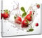 LZIMU Obst Leinwand Wanddrucke Küchendekoration frische Erdbeere im Wasser Wandbild Obst Kunstdrucke für Küche Esszimmer Dekoration (A, 30.00 x 45.00 cms)