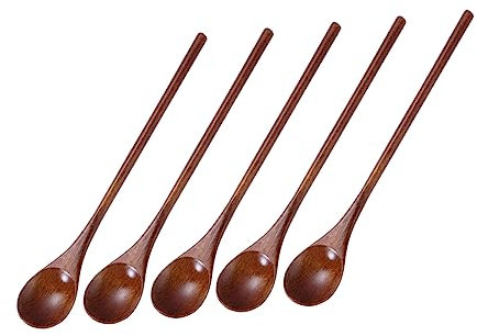 Cabilock Cucharas de Madera Natural Juego de Cucharas para Mezclar Y para Cocina Cuchara de Madera para Cocinar Té