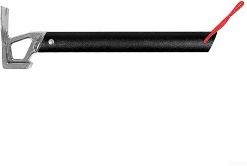 Martello per tenda da campeggio, strumento di rimozione dei pioli della tenda, manico in lega di alluminio, picchetti in acciaio , picchetti per tenda da arrampicata (nero)