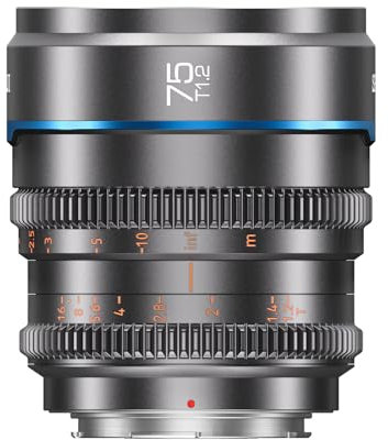 SIRUI Night Walker 75mm Manual Focus Cine Lens, T1.2 Large Aperture S35 Frame Telephoto Prime Lens for X Mount Cameras, For X-H2/H2S, XT-4, XT-3,X-S10, X-S20 (MS75X-G, X Mount, Metal Grey)