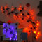 LED Lichterkette für Halloween Dekorationen,6.5Ft 48LEDs Halloween Innen Deko Schwarz Weidenranken Zweige Lichter Batteriebetrieben für Outdoor Indoor Weidenrebe Baum Lichterketten (Ahornblätter)