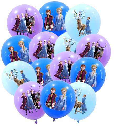 24 PCS Frozen Balloons Set, Frozen Birthday Party Decorations, Frozen Party Supplies for Kids Baby Shower Birthday Party, 12inch Latex Princess Party Balloons Party Decor