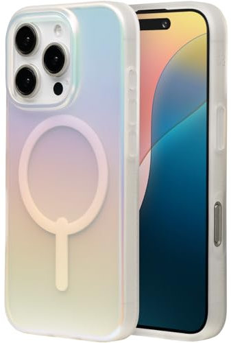 ZAGG Milan Snap Graphene-Reinforced Case for iPhone 16 Pro [6.3-Inch], MagSafe Compatible, Anti-Yellowing, Slim Design, Secure Grip, Fashion-Forward, Shockproof Phone Back Cover (Iridescent)