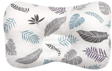 Kindkissen, Kindkissen zu Flathead Kindkissen, Kindkissen, 0-12 Memory Foam Reisekissen, Autositz (Blaugraue Blattfedern,28 * 20 * 5cm)
