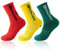 3 Paare Fußballsocken für Anti Rutsch Grip Fußball Socken für Herren Damen Sportsocken Fußball Absorbiert Schweiß 39-46 Atmungsaktiv Laufsocken Kompression Elastische Socken（rot+gelb+grün）