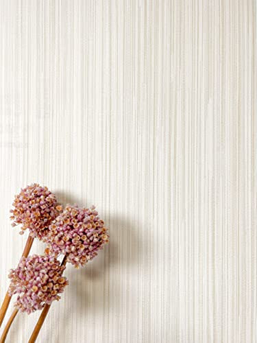 NEWROOM Tapete Creme Vliestapete Unifarbe - Universal Modern Beige Struktur Streifen Einfarbig Uni Streifenmuster inkl. Tapezier-Ratgeber