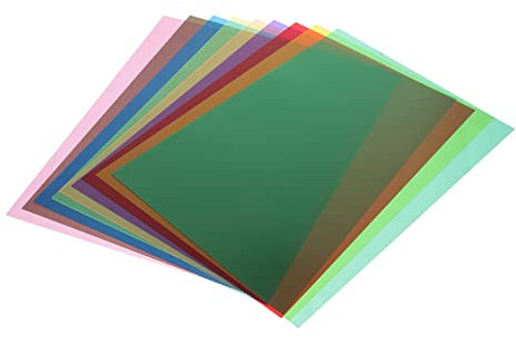 TOKIDNY Farbiges Pvc Lichtdiffusorfolie 9 Stück Transparentes Farbfilterblatt Farbiges Filterblatt Für Fotografie Bühnenbeleuchtung Video Led Effekte