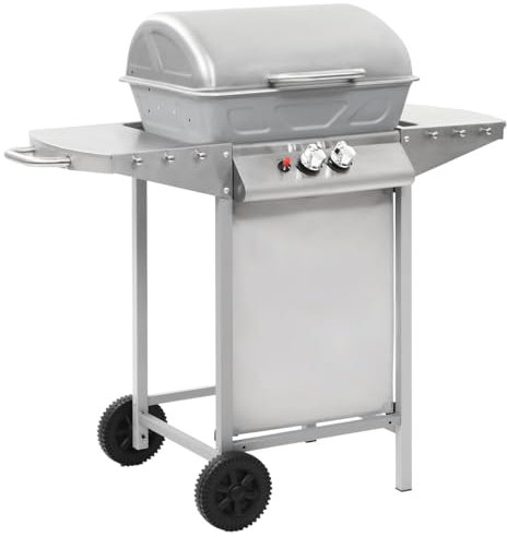 qohoio Barbecue a Gas con Griglia 2 Fornelli Argento Acciaio Inox,Cucina e Pranzo,Elettrodomestici,Barbecues-44274
