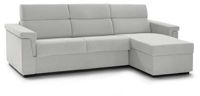 Talamo Italia - Sofa mit Halbinsel Zelinda, Ecksofa für Wohnzimmer, gepolstert, Abnehmbarer Bezug, 100% Made in Italy-Qualität, 285x160 h100 cm, Hellgrau