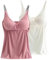 ACMEDE Lot of 2 Débardeur de maternité avec Soutien-Gorge intégré Dentelle col en V, Camisole de Maternité avec Bretelles réglables, Débardeur pour Femme Enceinte Haut d'allaitement de Grossesse