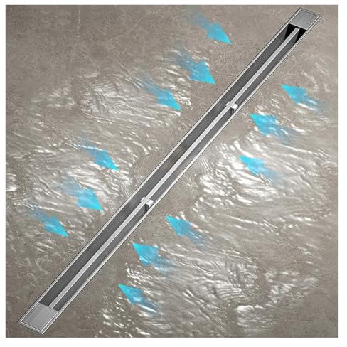 XRPOUXMTE Linearer Boden-Duschablauf aus Edelstahl 304 mit schmalem Design, gebürstete Oberfläche, verdickter Körper für verbesserte Haltbarkeit, ideal für WC, Badezimmer und Dusche, 30 cm seitlicher