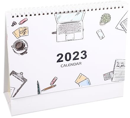 JEWEDECO Minimalist Desktop Calendar Decorative Folding Bottom Calendar Practical Desk Decor for Office Dates Festivals present for Friends Family