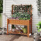 RELAX4LIFE Jardiniere sur Pieds avec Treillis, Jardiniere Treillis en Bois, Carre Potager sur Pied, Étagère Inférieure pour Outils, Trou de Drainage, Fond Amovible, pour FleursLégume Herbe (Marron)