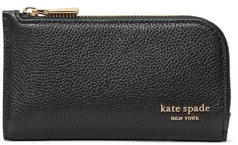 kate spade new york Devin Geldbörse für Damen, genarbtes Leder, klein, schmal, Bifold, Schwarz, Einheitsgröße