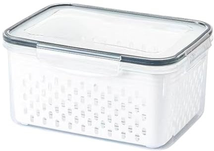 Clear Visibility Food Storage Container With Drainage And Space Saving Design For Refrigerator Organization Clear Vegetable Freshness Container