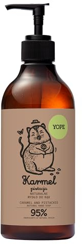 YOPE Flüssige Handseife Pistazie & Karamell, Sanfte Reinigung, 500 ml | Vegane Formel, Feuchtigkeitsspendendes Glycerin, Regenerierendes Panthenol, Süßer Gourmand-Duft, Hautschonende Pflege