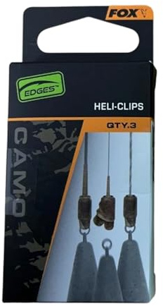 FOX Fox Heli Clips Karpfenangeln Terminal Tackle Kit, zum Patent angemeldeter Hubschrauber-Clip, Leadcore kompatibel, 3 komplette Setups, Camo und Naturals Farben