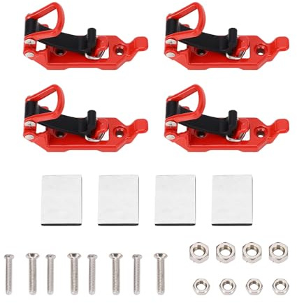 4 Sets Roof Rack Shovel Mount, Heavy Duty Metal Rubber Clamp Bracket for Axes Shovels Paddles, Multipurpose Tool Holder for Roof Racks Boats and Garage Storage (Red)