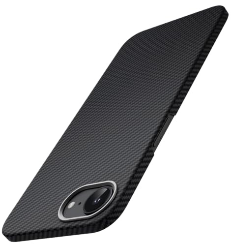 JETech Ultra Dünn Aramidfaser Hülle für iPhone 17e/16e, Schwarz | Kompatibel mit MagSafe, Ultradünnes Leichtdesign, Robuster Schutz