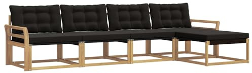 vidaXL Outdoor-Sofagarnitur mit Kissen 5 pcs Weiß und Schwarz, Garten, moderner, langlebiger Outdoor-Sofa, Sessel-Ecke, Lounge-Möbel, Terrasse Set