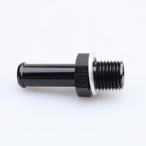 AC PERFORMANCE M14 x 1.5 Metric Male to 12mm Barb Fuel Line Hose Fitting Adapter Aluminum Black