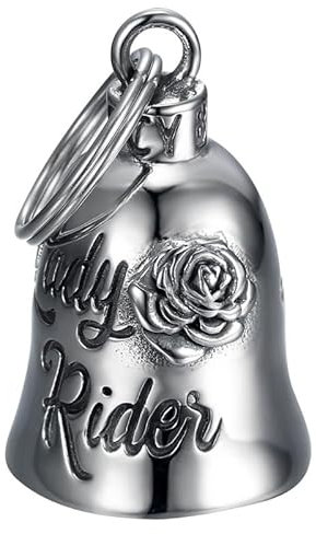 BOBIJOO JEWELRY - Clochette Moto Lady Rider Porte-Bonheur MOCY Bell Acier inoxydable Argent