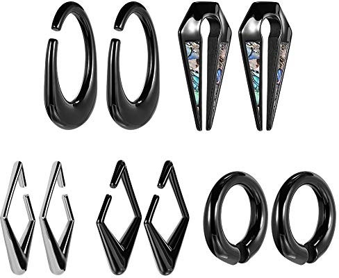 KUBOOZ Ohr Gewicht schwarze Stecker und Tunnel Piercing Messgeräte Ohrringe Aufhänger 2g schwere Bahren 1 Paar Geschenk Schmuck