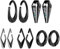 KUBOOZ Ohr Gewicht Schwarze Stecker und Tunnel Piercing Messgeräte Ohrringe Aufhänger 2g schwere Bahren 1 Paar Geschenk Schmuck