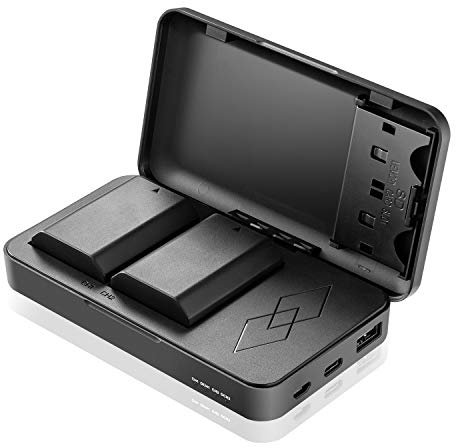 OJelay NP-FZ100 2000mAh Ersatzakku 2 Stück für Sony NP-FZ100 Kamera Akku und Multifunktionales Smart Dual Ladegerät für Sony NP-FZ100,BC-QZ1,Alpha A7 III,A7R III,A9,Alpha 9,A6600