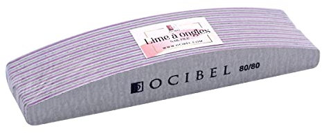 OCIBEL - 10 Limes à ongles Zèbre Demi Lune Bateau 80/80 Premium pour Manucure, Faux Ongles et Nail Art