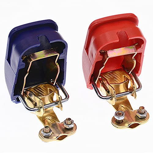 OHAOLYLE Car Battery Lifting Connector Quick Release Battery Terminals Clamps Connectors Positive & Negative Quick Disconnect Terminals for Car Caravan Motorhome(Red & Blue), 1 Pair