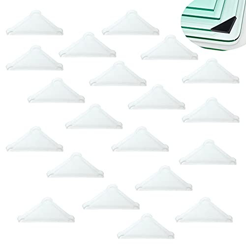 YouU Eckenschutz- 20 Stk Shape Dreieckiges Glas-Eckenschutzkissen (4mm x 50mm) Weiß