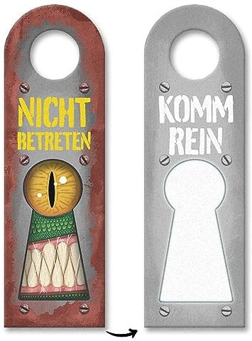 Nicht betreten oder Komm rein Türhänger mit Schlüssellochmotiv und Monsterauge witziges Türschild mit Monster um beim Spielen oder Ausruhen nicht gestört zu werden