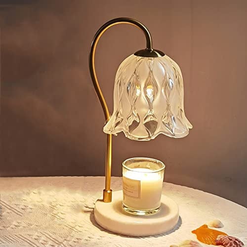 DMJLI-T Tulip Candle Warmers Lamp, Dimmable Candle Melter, Yankee Wax Melting Lamp, Home Fragrance Accessories, For Small Large Size Jar Candles,Cream