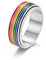 Yifnny Regenbogen Pride Ring, Edelstahl Bunter Spinner Ring Emaille Regenbogen LGBT Stolz Ring für Lesben und Schwule Verlobungsringe Gay Ring für Männer Frauen (Silber, 7)