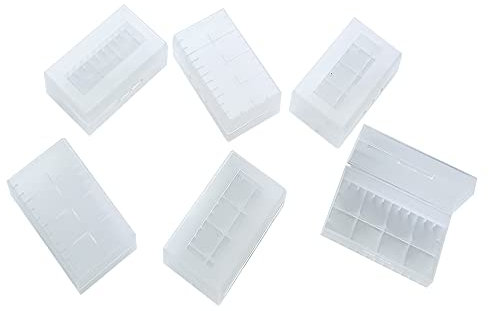 WYAN 6 Stück für 20700/21700 Batterie Box Container, Wasserdichter Batteriekasten, Batterie Aufbewahrungsbox, Batteriekasten zum Schützen und Transportieren (Weiß Transparent)