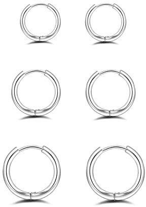 6 Paar Creolen 14 Karat vergoldet Huggie Creolen 925 Sterling Silber Kleine Creolen Set Winzige Zirkonia Knorpelohrringe für Damen
