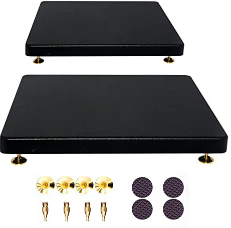 lesolar Subwoofer-Lautsprecherständer, 35,6 x 35,6 cm, Subwoofer-Ständer für Bodenpaar, Subwoofer, Lautsprecher, Ständer, Plattform mit festen Kupfernägeln für Audio-Isolationsfüße, Schwarz