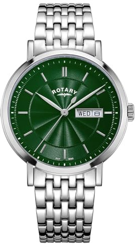 Rotary Men's Heritage Green Dial Stainless Steel Bracelet Watch
