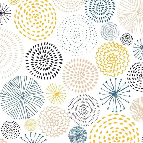 Sticker pour Sol Sun. Adhésif carrelage Carreau de Ciment, Cercles et Ronds colorés. Sticker décoratif à la pièce. Autocollant pour Sol