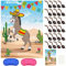 PLULON Pin the Tail on the Esel Geburtstagsparty-Spiele für Kinder Mexikanisches Esel-Spielposter mit 24-teiligen Schwanzaufklebern für Esel-Gastgeschenke, Karneval, Geburtstag, Fiesta, Party, Zuhause