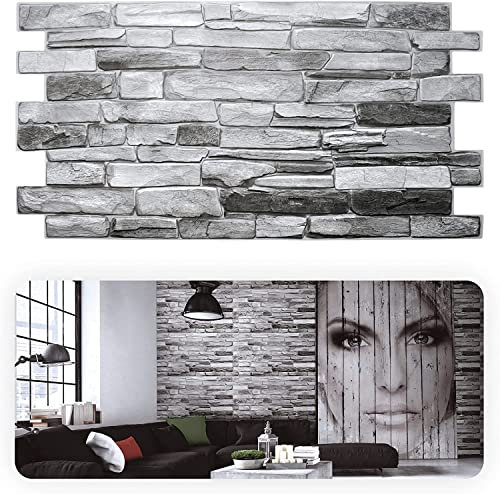 Grace Baltic - Panneaux muraux 3D pour décoration murale intérieure, non adhésifs, fins et élastiques, en PVC (15, Gris)