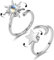 Cosysparks Fidget Ring Mädchen, 2pcs Einstellbar Offen Spinner Ring Silber Fidget Ring Silber Mondsternring Zappelringe Für Anxiety Ring mit Geschenkbox