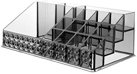 Kosmetik Organizer, Make-up-Organizer-Set, Kosmetik pinselhalter, Wattepads Behälter Box, Schminkpinsel Behälter, für Schlafzimmer, Badezimmer, Makeup-Tischspeicher (Schwarz)